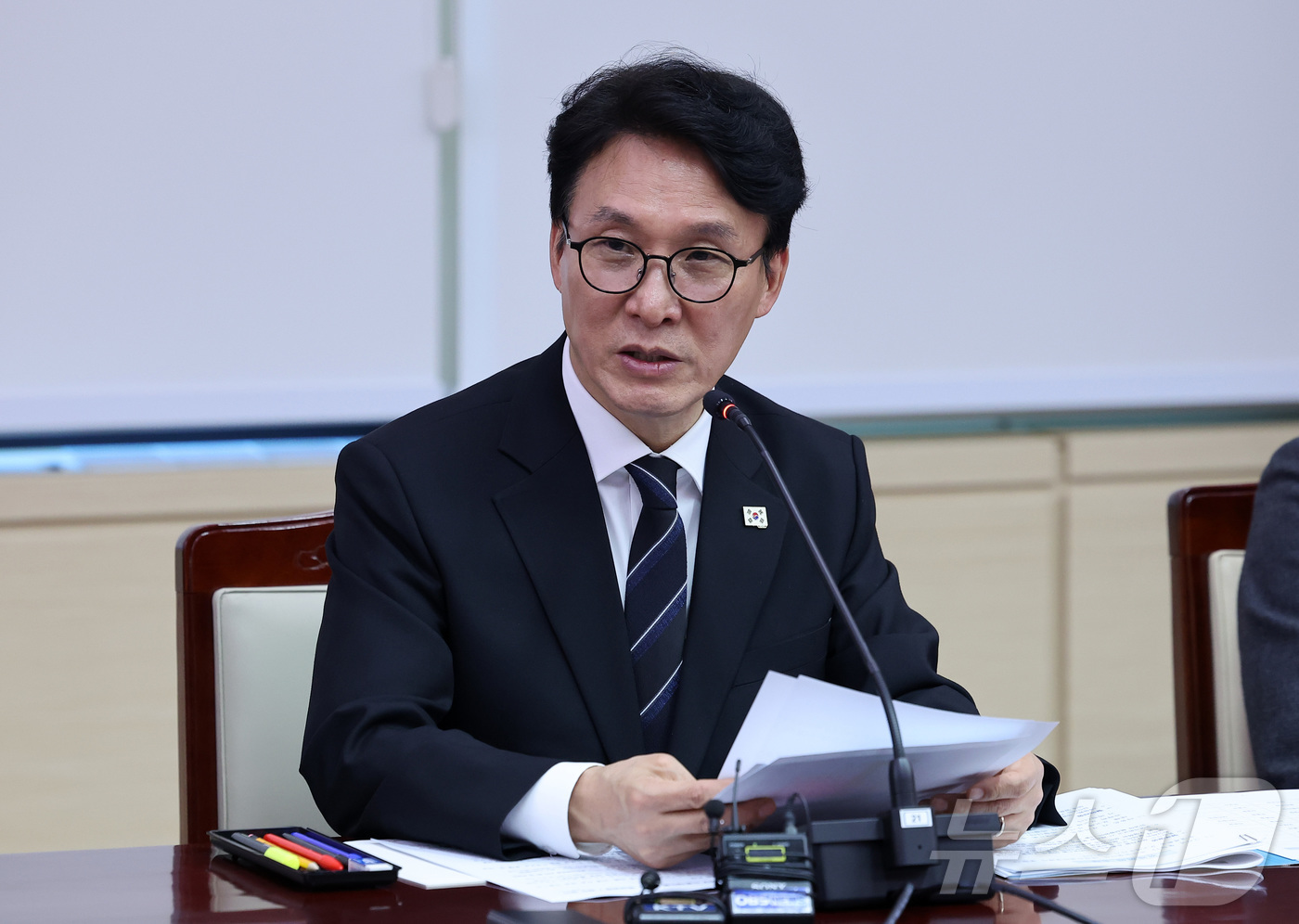 (서울=뉴스1) 김성진 기자 = 김민석 국무총리가 20일 서울 종로구 정부서울청사에서 열린 범정부 드론·대드론 통합 TF 출범식 및 전체회의에서 모두발언을 하고 있다. 2026.3 …