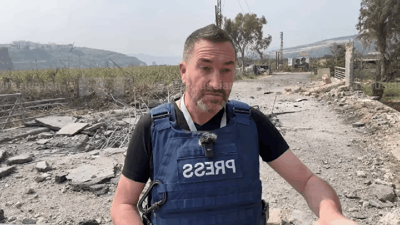 '전쟁 중계' 러 기자 등 뒤에 미사일 쾅…"이스라엘 고의적 공습"