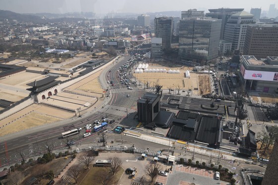 'BTS 컴백 공연 준비 마친 광화문 무대'