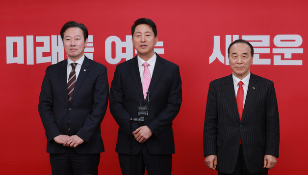 면접 마치고 브리핑 하는 野 서울시장 후보들