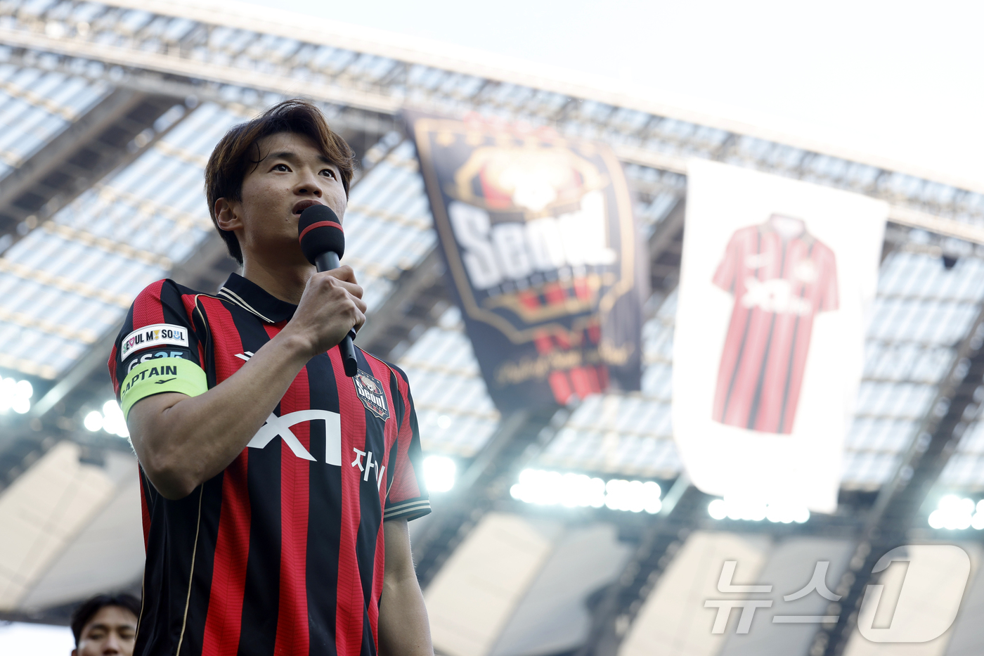 (서울=뉴스1) 박정호 기자 = 22일 오후 서울시 마포구 월드컵로 서울월드컵경기장에서 열린 하나은행 K리그1 2026 5라운드 FC서울과 광주FC의 경기에서 5대 0으로 승리한 …
