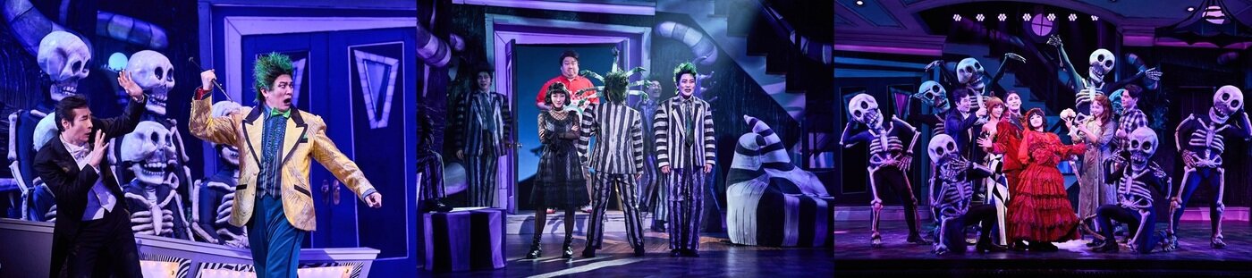 본문 이미지 - 뮤지컬 '비틀쥬스' 공연 사진_정성화, 정원영, 김준수 (CJ ENM 제공)