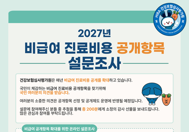 "내년 비급여 진료비용 공개항목, 국민 의견 듣고 정한다"