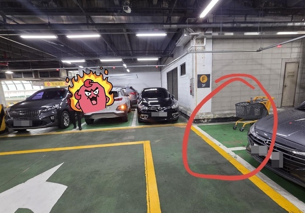 마트 주차장에 카트 버리고 간 여성…지적하자 "병X" 욕설 논란