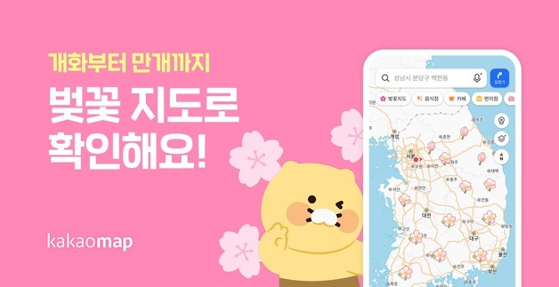 개화부터 만개까지…카카오맵, 벚꽃 지도 서비스