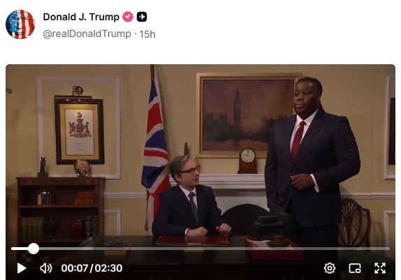 "소리 지르면 어쩌지?"…'우유부단' 英총리 풍자영상 올린 트럼프