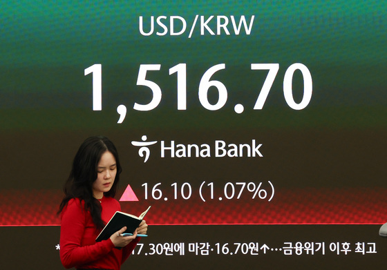 원·달러 환율, 금융위기 이후 최고