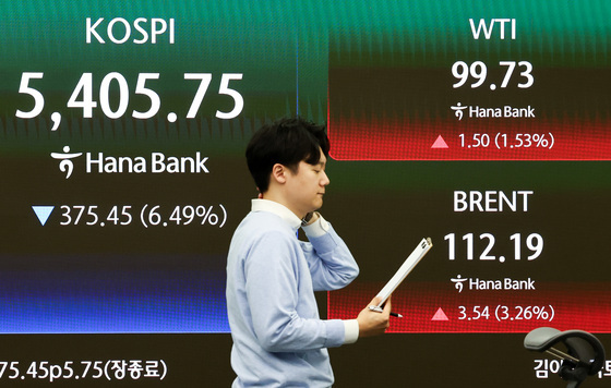 코스피 6%↓ 5400선 위태…'강심장 개미' 역대 최대 7조 순매수[시황종합]
