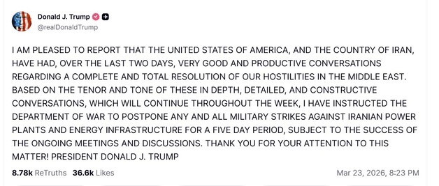 유가 13% 폭락·글로벌 증시 반등…트럼프 새벽 SNS에 시장 뒤집혔다