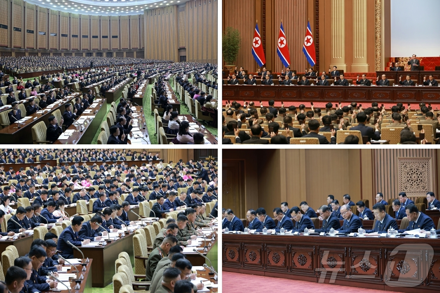 (평양 노동신문=뉴스1) = 북한 노동당 기관지 노동신문은 24일 "최고인민회의 제15기 제1차회의 2일 회의가 23일에 진행됐다"며 김정은 당 총비서의 시정연설 내용을 전했다.[ …