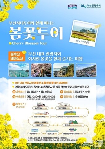 본문 이미지 - '부산시티투어 봄꽃투어' 동부산 테마노선 안내포스터.(부산관광공사 제공. 재판매 및 DB금지)