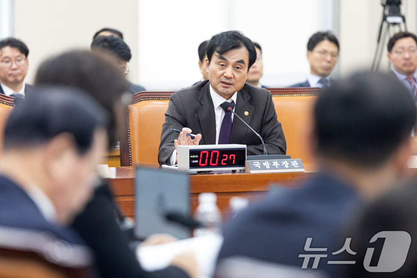 (서울=뉴스1) 이승배 기자 = 24일 서울 여의도 국회에서 열린 제433회국회(임시회) 국방위원회 제2차 전체회의에서 안규백 국방부 장관이 의원 질의에 답변하고 있다. 2026. …