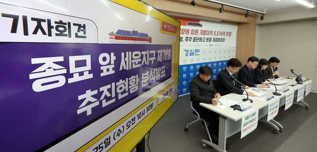 경실련, 종묘 앞 세운지구 재개발 추진현황 분석발표