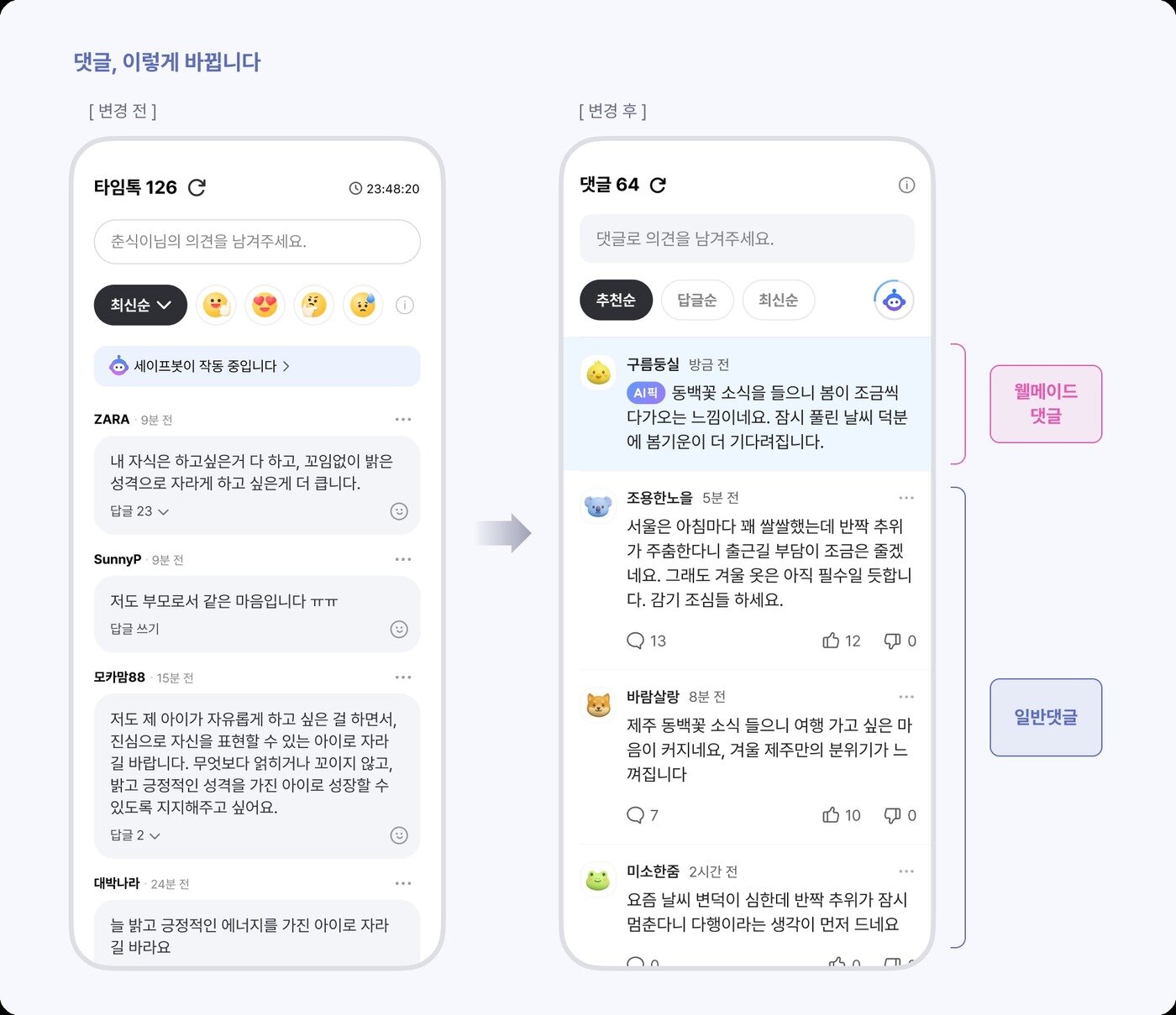 본문 이미지 - 다음 뉴스 댓글 개편 (다음 공지사항 갈무리)