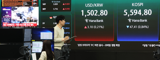 '터보퀀트發 악재' SK하닉 5%↓…코스피 5500선 아래로 [장중시황]