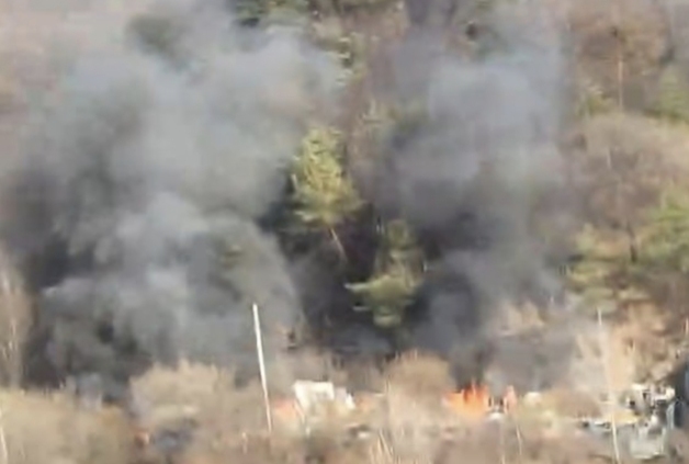 양평 칠보산 부근 야산 화재…소방 진화 중