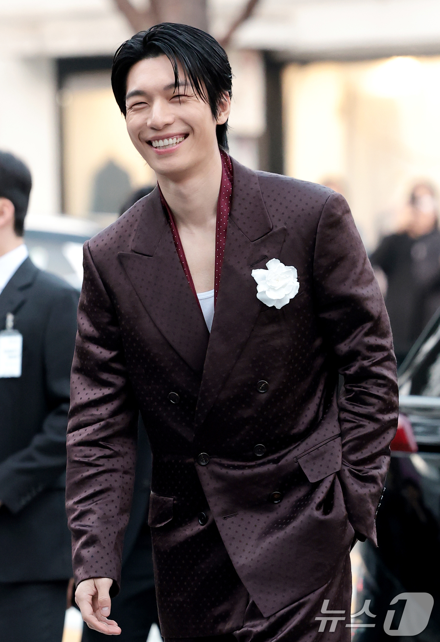 (서울=뉴스1) 권현진 기자 = 배우 위하준이 26일 서울 종로구 푸투라 서울에서 열린 톰 포드 뷰티 '블랙 오키드 리저브 코리아 행사'에 참석하고 있다. 2026.3.26/뉴스1 …