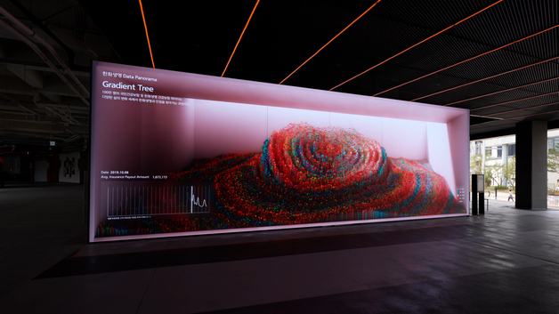 한화생명, 대전 볼파크에 보험 역할 시각적 표현한 '데이터 파노라마' 운영