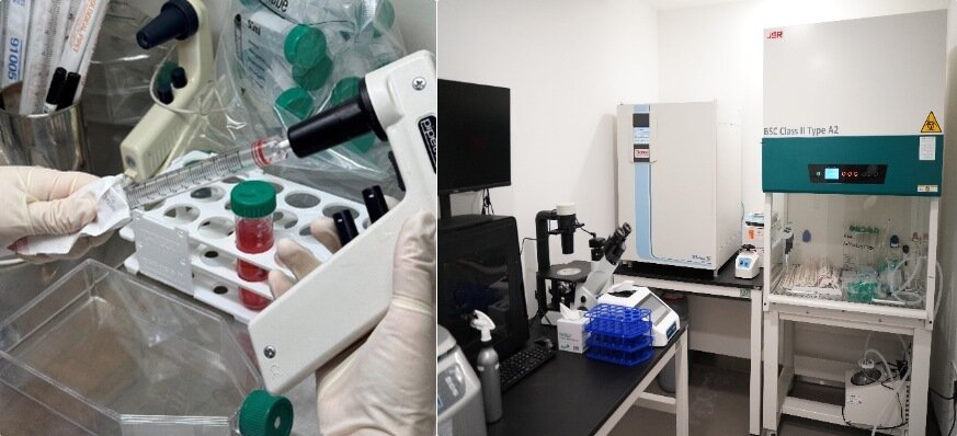 본문 이미지 - 줄기세포 연구 및 배양 시설 전경(병원 제공) ⓒ 뉴스1