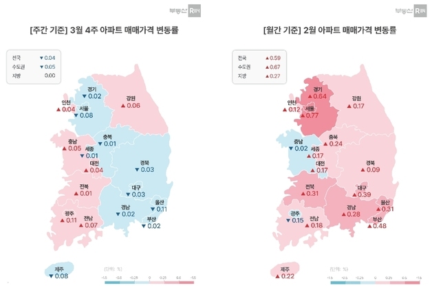 3월 마지막 주 서울 집값 0.08% 하락…수도권 0.05% 조정