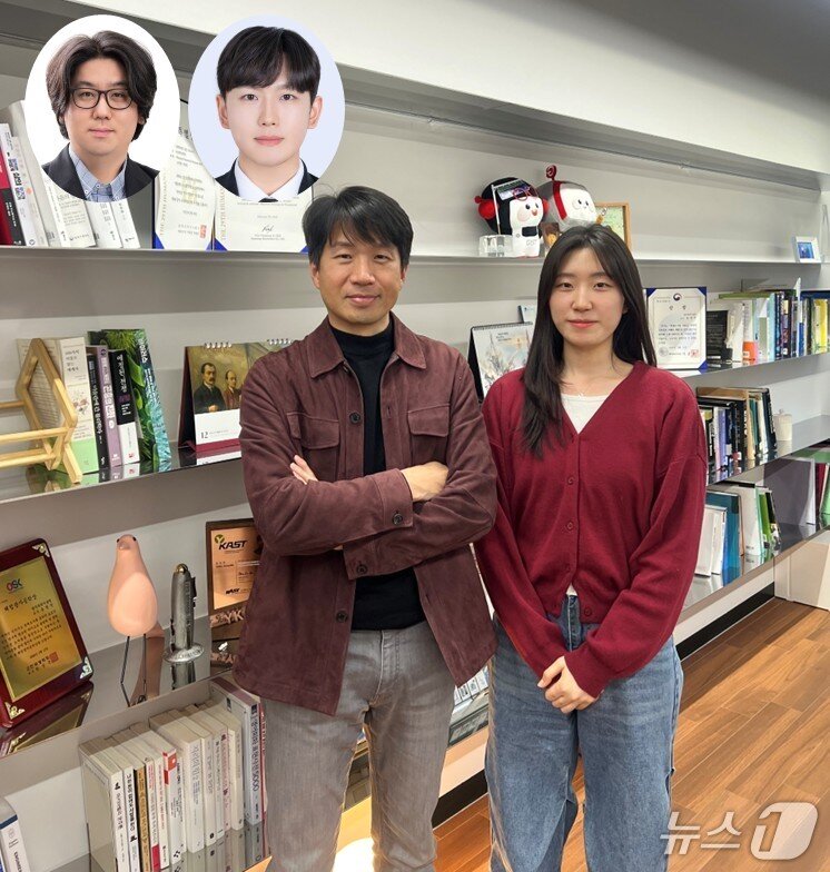 본문 이미지 - 재구성가능한 저전력 반사형 모노픽셀 연구팀. 왼쪽 상단부터 정현호 GIST 교수, 고주환 MIT 박사, KAIST 송영민 석좌교수·정효은 석박사통합과정(KAIST 제공) /뉴스1