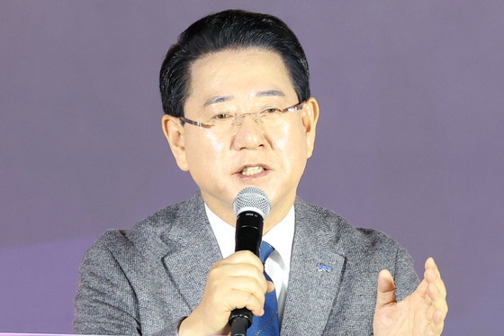 발언하는 김영록 에비후보