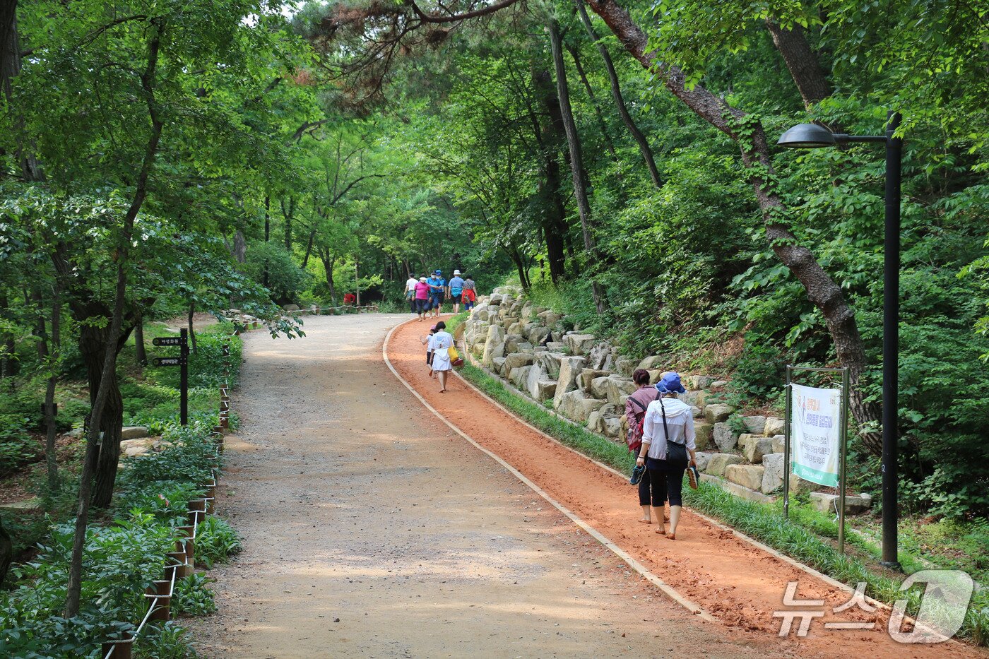본문 이미지 - 김해 분성산 생태숲 황톳길.(김해시 제공. 재판매 및 DB금지)