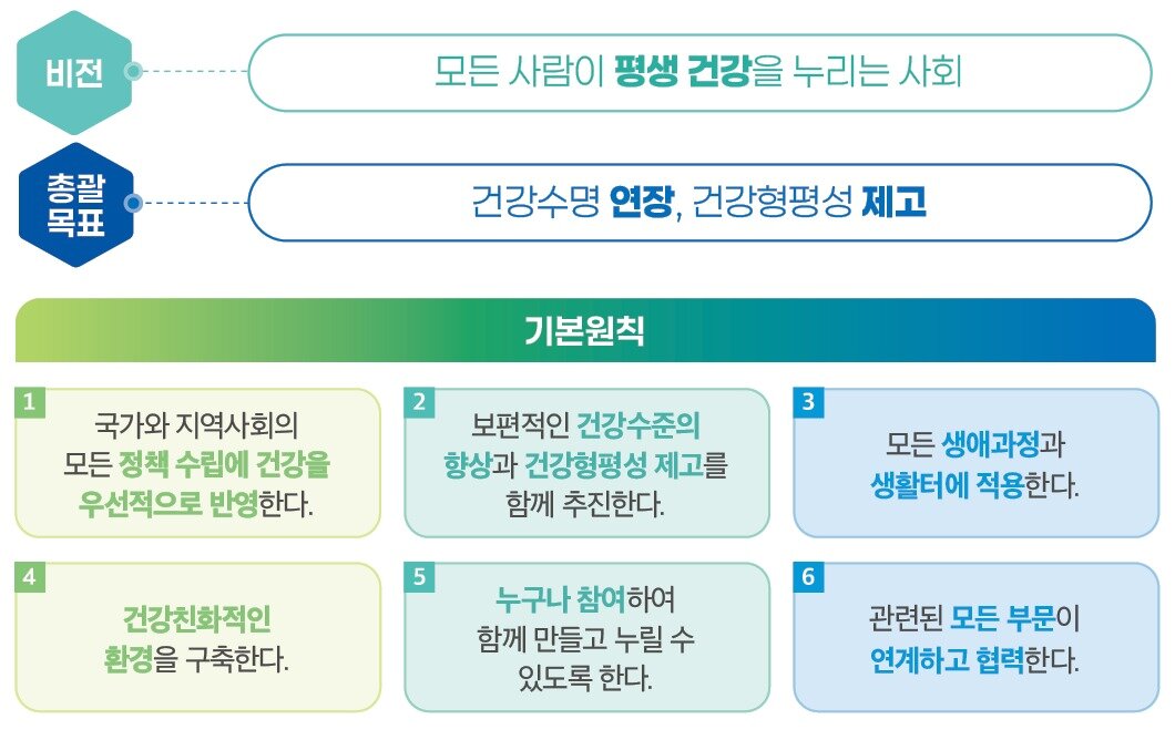 본문 이미지 - 제6차 국민건강증진종합계획 추진 전략. (보건복지부 제공)