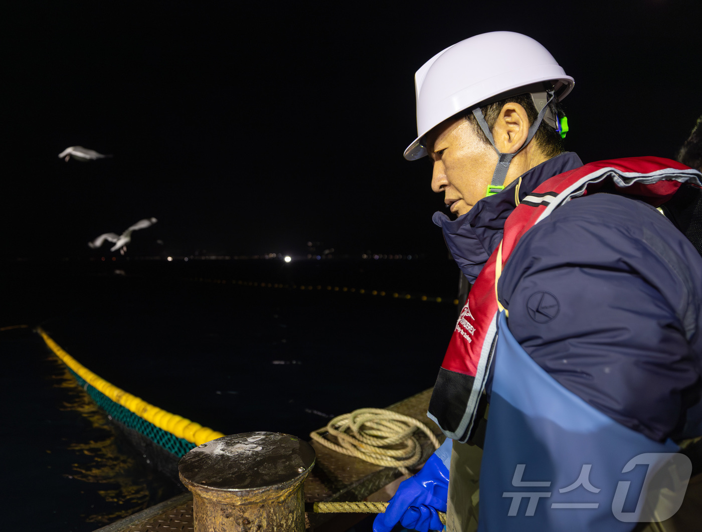 (서울=뉴스1) = 정청래 더불어민주당 대표가 28일 경북 영덕군 해역에서 조업 현장 체험을 하고 있다. (더불어민주당 제공. 재판매 및 DB 금지) 2026.3.28/뉴스1