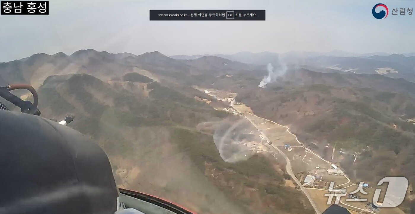 본문 이미지 - 예산 대술면 궐곡리 산불 화재 현장. (산림청 제공, 재판매 및 DB금지) / 뉴스1 