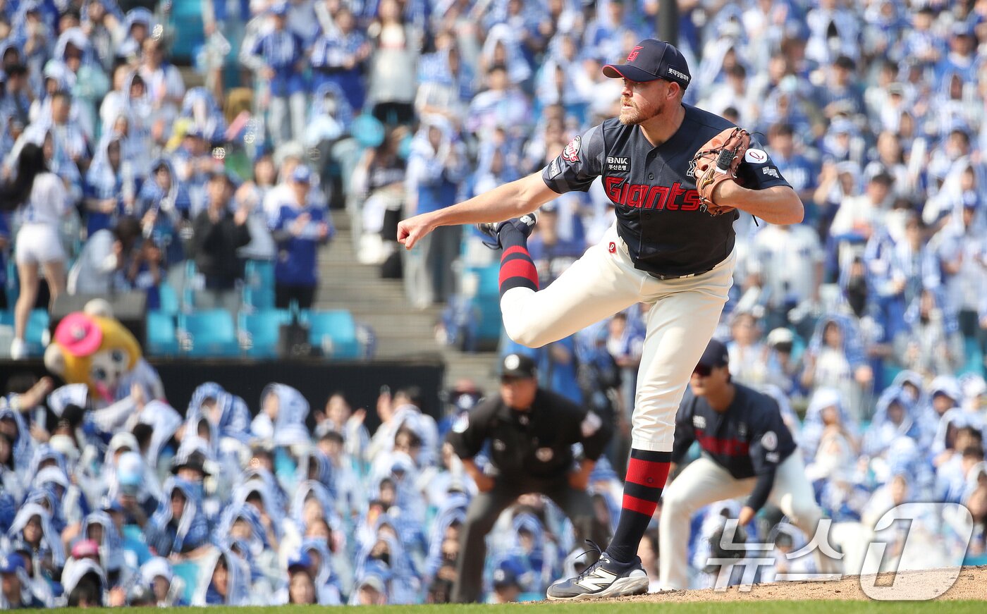 본문 이미지 - 롯데 자이언츠 제레미 비슬리. ⓒ 뉴스1 공정식 기자