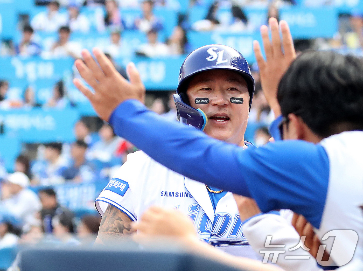 (대구=뉴스1) 공정식 기자 = 29일 오후 대구 삼성라이온즈파크에서 열린 프로야구 '2026 신한 SOL KBO리그' 롯데 자이언츠와 삼성 라이온즈의 경기, 삼성 5회말 2사 만 …