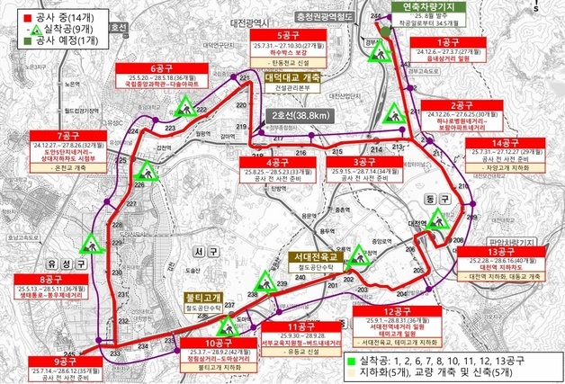 대전 도시철도 2호선 전 구간 트램 건설공사 본격화