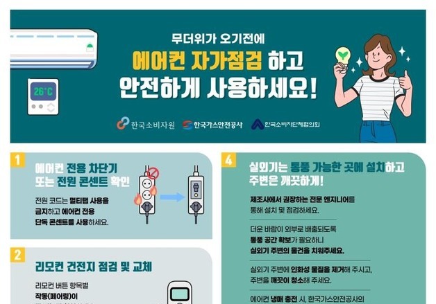 소비자원 "에어컨 화재 미리 예방하세요"…안전점검 캠페인 실시
