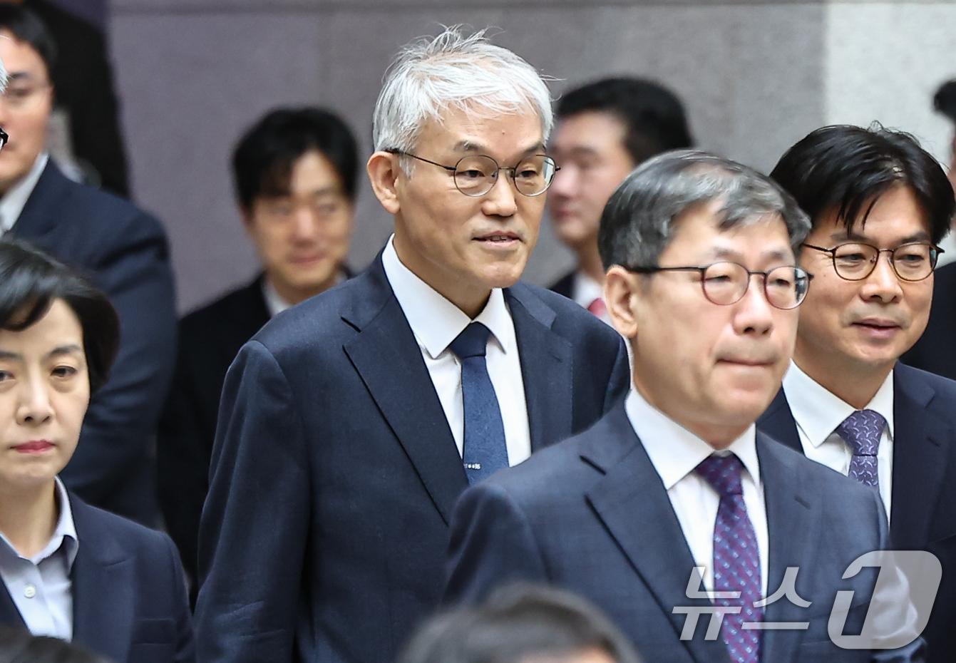 (서울=뉴스1) 김도우 기자 = 천대엽 대법관이 3일 서울 서초구 대법원에서 열린 노태악 대법관의 퇴임식에 참석하고 있다. 2026.3.3/뉴스1