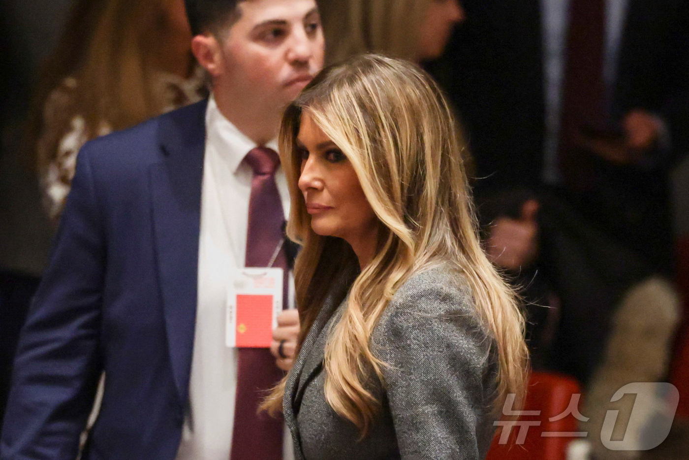 (뉴욕 로이터=뉴스1) 윤다정 기자 = 도널드 트럼프 미국 대통령 부인 멜라니아 여사가 2일(현지시간) 미국 뉴욕 유엔(UN) 본부에서 열린 유엔 안전보장이사회 회의를 주재하기 위 …