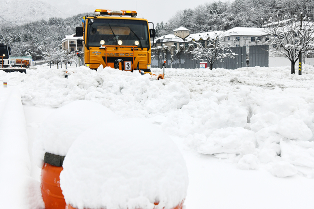 '60㎝ 춘설' 덮인 강원…대형산불 고비 넘길까