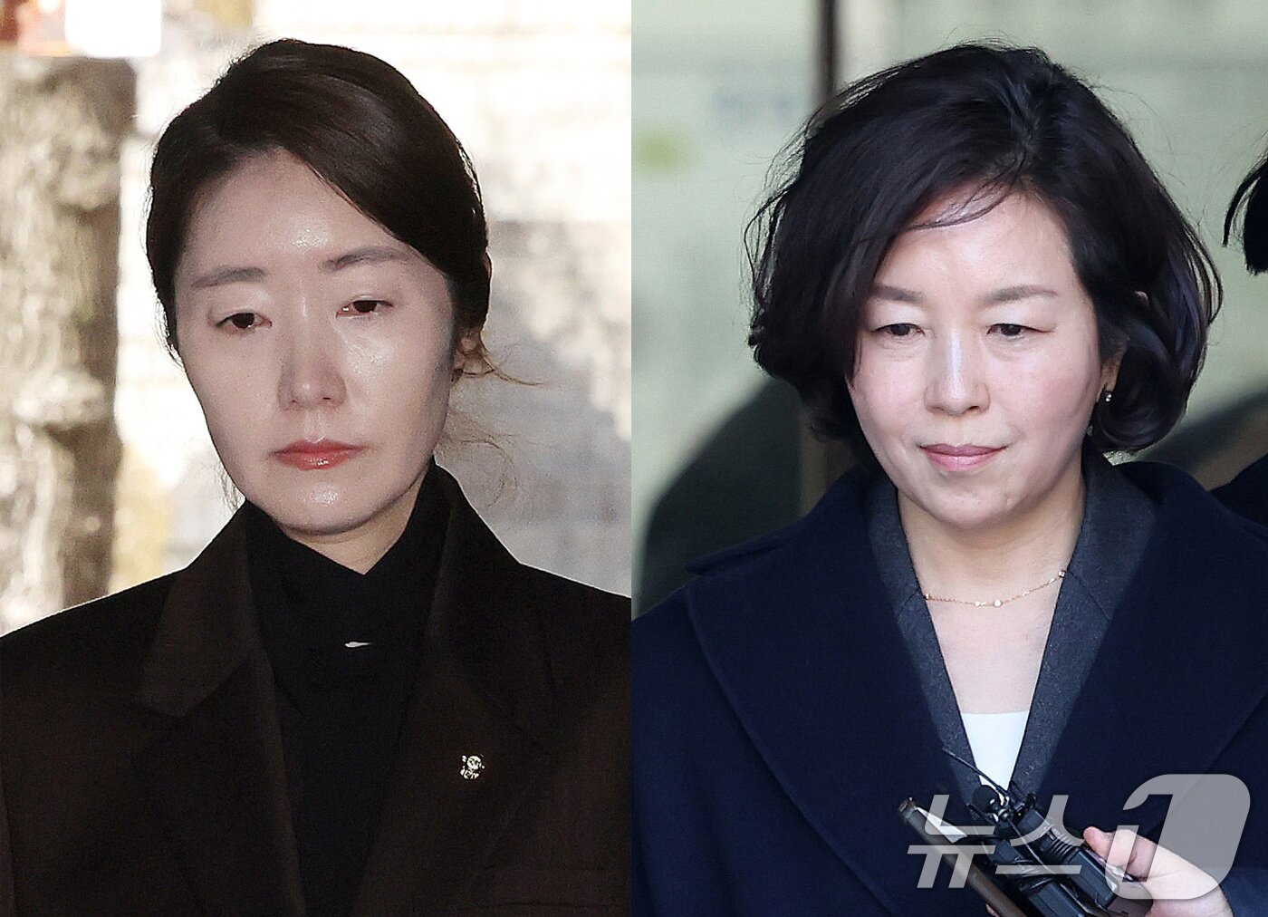 본문 이미지 - 1억 공천헌금' 의혹을 받는 강선우 무소속 의원과 김경 전 서울시의원이 3일 서울 서초구 중앙지법에서 열린 구속 전 피의자 심문에 출석했다. 사진 왼쪽은 법원 출석하는 강 의원, 오른쪽은 법원 나서는 김 전 시의원. 2026.3.3 ⓒ 뉴스1 박지혜 기자