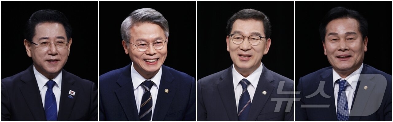 본문 이미지 - 민주당 전남광주특별시장 경선 후보. 왼쪽부터 김영록, 민형배, 신정훈, 주철현 후보(가나다순). 2026.3.30 ⓒ 뉴스1