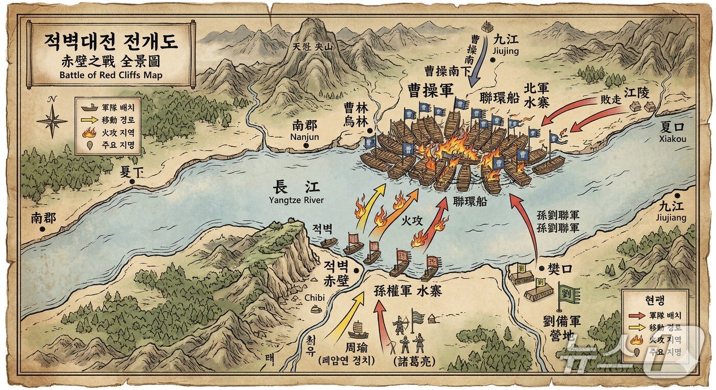 본문 이미지 - 구글 제미나이 나노 바나나로 생성한 적벽대전 이미지. (필자 제공)