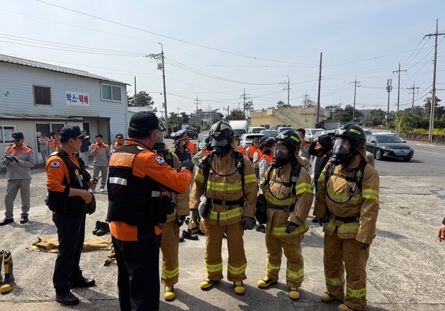 제주 동부소방서, 의용소방대 현장 대응 역량 강화 훈련