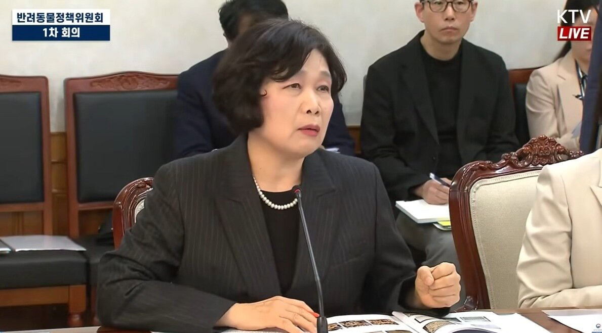 본문 이미지 - 조희경 대표가 30일 국무조정실 주최 반려동물정책토론회에서 발언하고 있다(유튜브 갈무리). ⓒ 뉴스1