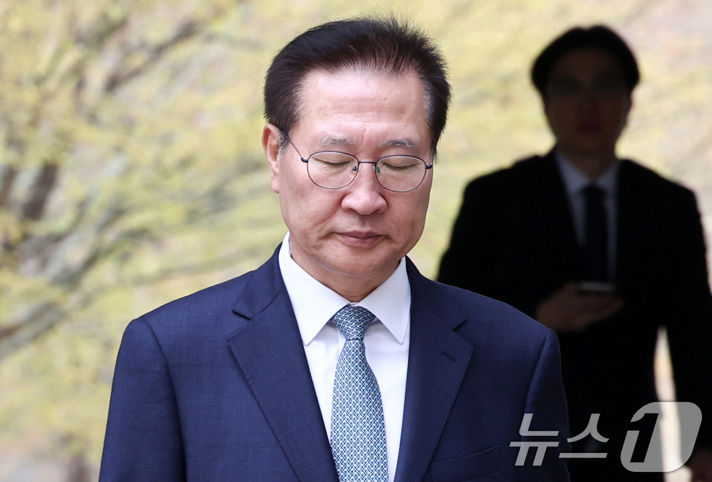 (서울=뉴스1) 최지환 기자 = 박성재 전 법무부 장관이 31일 오후 서울 서초구 서울중앙지방법원에서 열린 이종섭 전 국방부 장관의 '호주 도피' 사건 1차 공판에 출석하고 있다. …