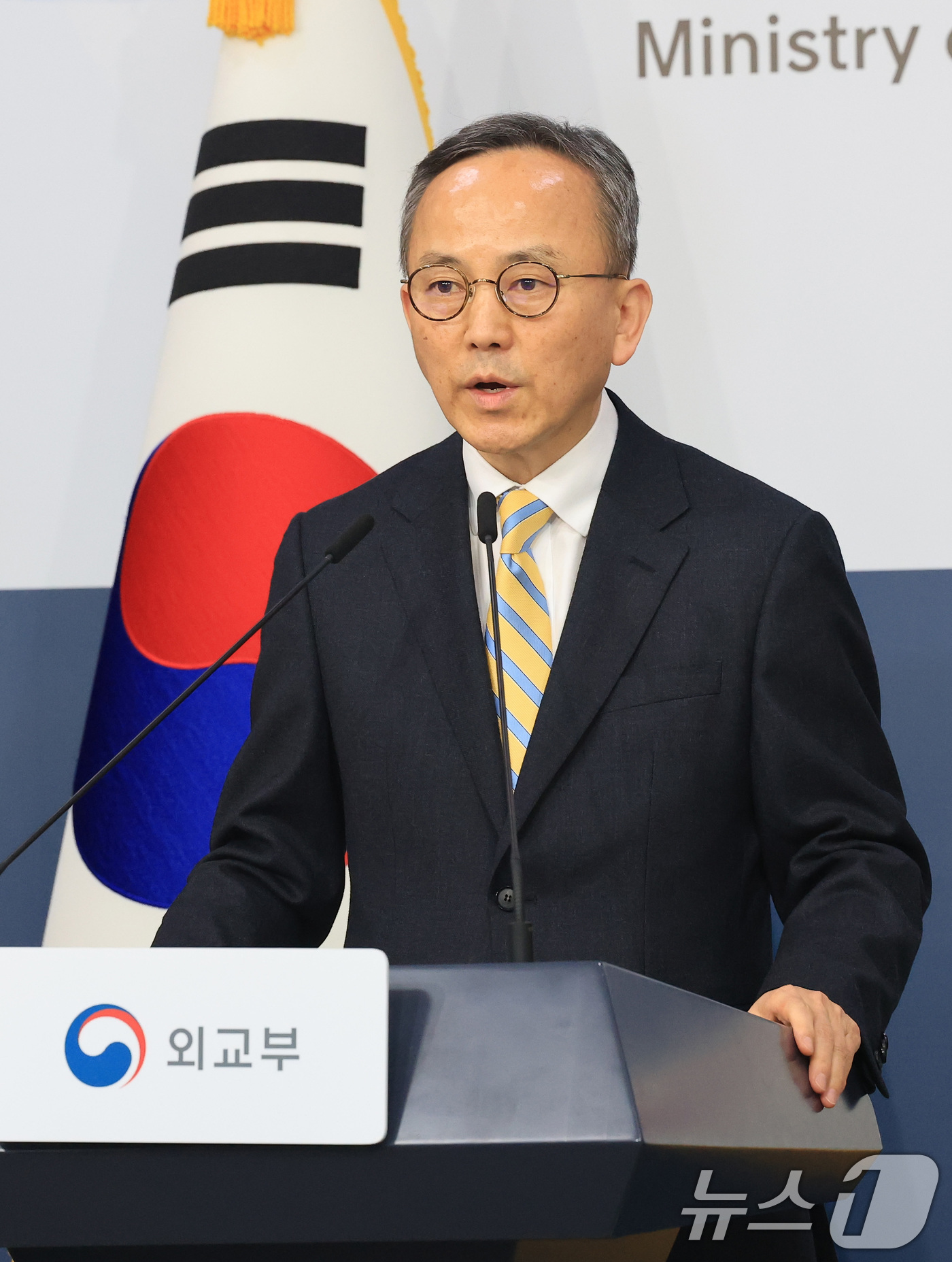 (서울=뉴스1) 임세영 기자 = 박일 외교부 대변인이 31일 서울 종로구 외교부 청사에서 정례브리핑을 하고 있다. 2026.3.31/뉴스1