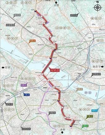 본문 이미지 - 서부선 노선도