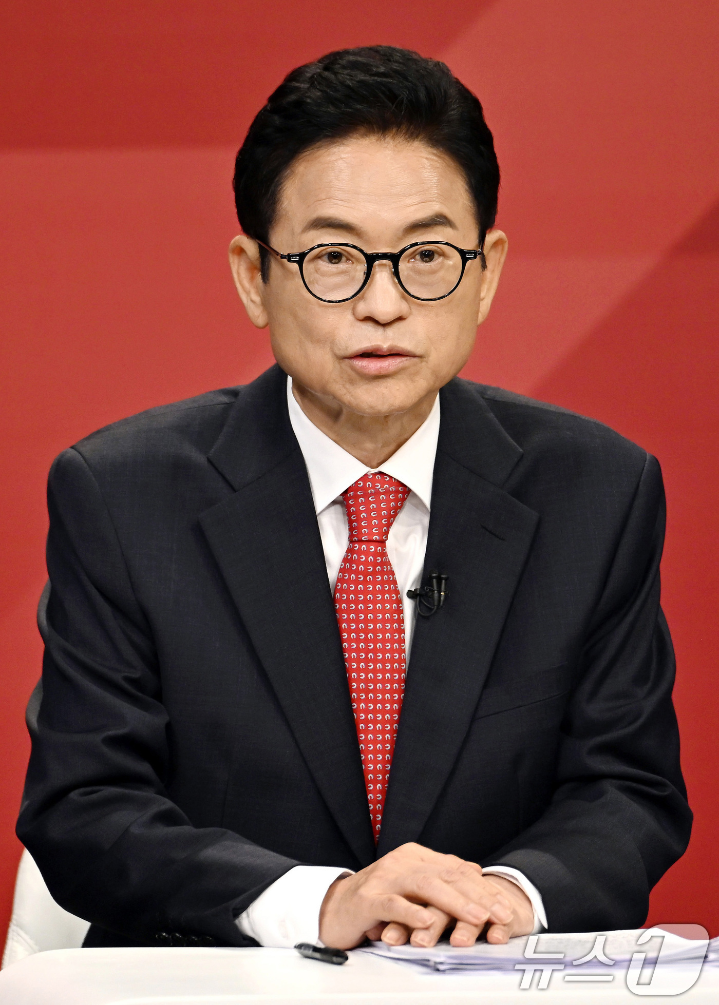 (대구=뉴스1) 공정식 기자 = 31일 오후 대구 수성구 TBC에서 열린 국민의힘 경북도지사 경선 1차 비전토론회에서 이철우 후보가 발언하고 있다. 2026.3.31/뉴스1