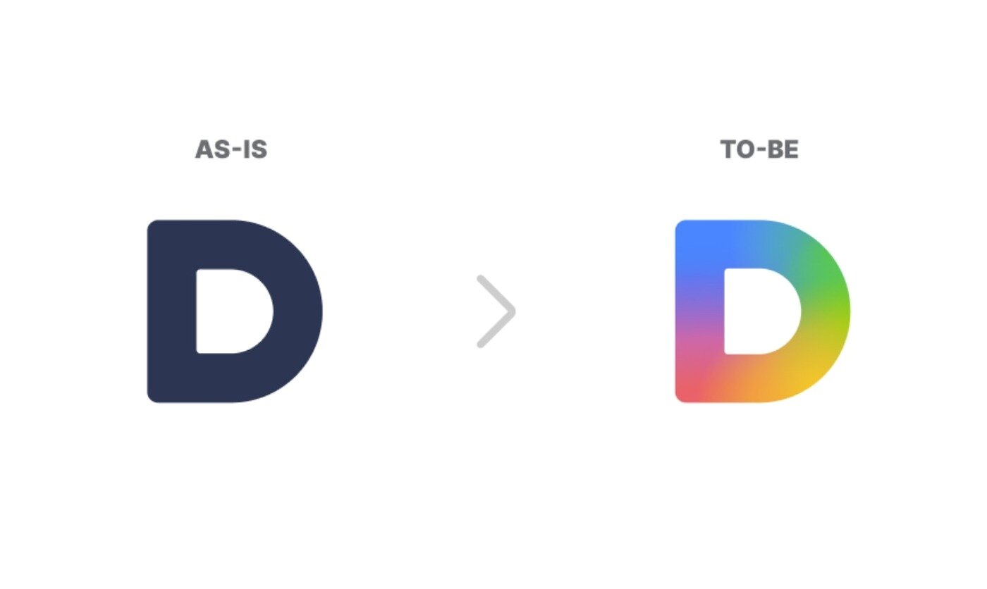 본문 이미지 - 다음의 로고가 왼쪽 단색에서 오른쪽 4색 형태로 바뀐다. (다음 공지사항 갈무리)