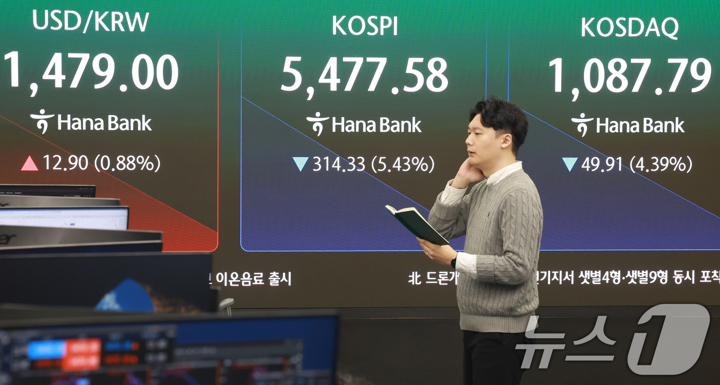 딜링룸 전광판과 주식시장 변동성