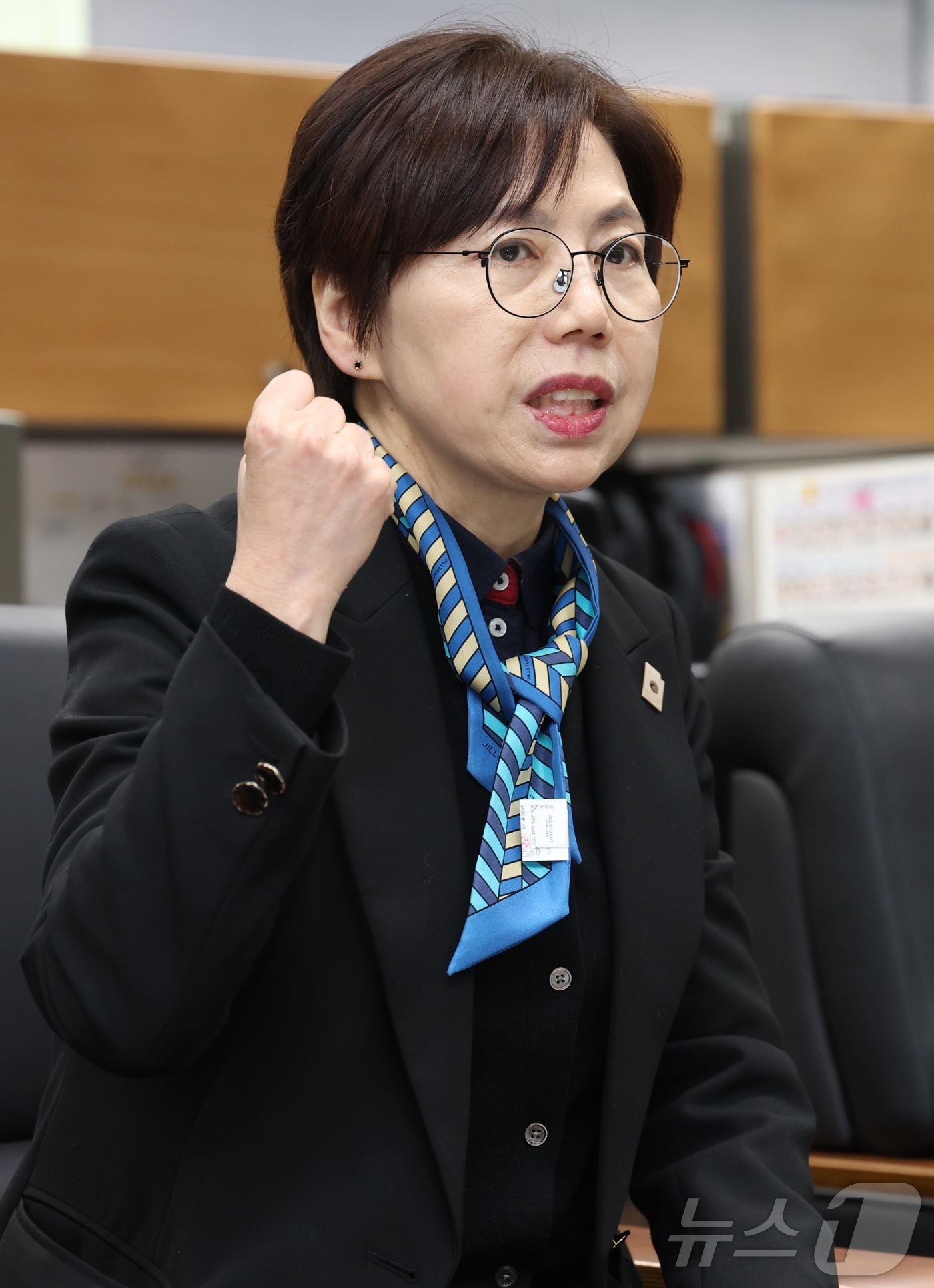 (전주=뉴스1) 유경석 기자 = 국주영은 전북도의원이 4일 전북 전주시 전북특별자치도의회 기자실에서 간담회를 열고 전주시장 출마를 위해 도의원 사퇴 의사를 밝히고 있다. 2026. …