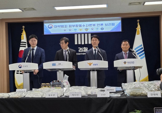 마약범죄 정부합동수사본부 출범 100일…밀수·유통 등 124명 입건
